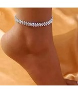 2Ct Round Cut Lab Created Diamond Women&#39;s Tennis Anklet 14K White Gold P... - $450.79
