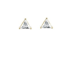Triangle Diamond Stud Earrings 14k Yellow Gold (0.68 Ct,i Color,si2 Clarity) - £941.97 GBP