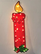 30” Lighted Staked Shimmering Candle Christmas Window Silhouette - £23.79 GBP
