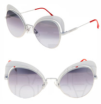 FENDI EYESHINE FF0247S White Coral Mirrored Metal Sunglasses Round Runway 0247 - £138.48 GBP