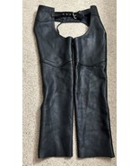 Legendary USA Men’s Black Leather Zip Out Chaps Adjustable Belt Large - $116.38 CAD