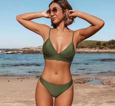 Women Bikini Set Two piece Solid Color Sexy Triangle Swimsuit - £19.81 GBP