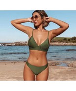 Women Bikini Set Two piece Solid Color Sexy Triangle Swimsuit - $475.17 MXN