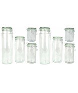 Set of 8 Glass Storage Jars with Silicone Sealing Hinged Lids, 4 Sizes -... - $34.99