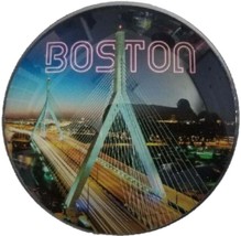 Boston Massachusetts Round Glass Fridge Magnet - $6.99