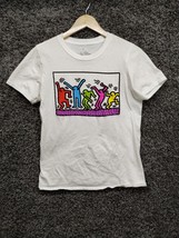 Keith Haring Dancing People Shirt Adult Small White Pop Art Tee T - £22.25 GBP