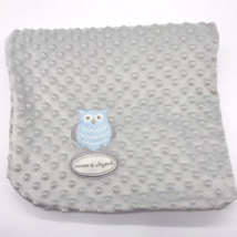 Blankets &amp; Beyond Baby Blanket Owl Minky Gray Embroidered - £7.50 GBP