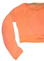 Adidas Running Cozy Pull Cropped Sweatshirt Orange Small NWT image 2