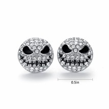 Jack Circle Crystal Earrings Nightmare Before Christmas Vintage Punk Jewelry Bla - £7.85 GBP