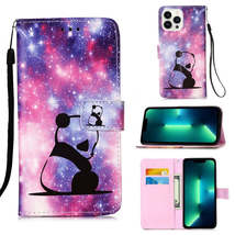 Baby Panda Colored Drawing Leather Case for iPhone 15 Pro Max - £18.04 GBP