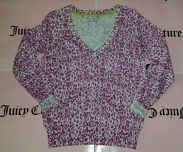 Juicy Couture Cotton pullover sweater Cheetah animal print Small new - £23.35 GBP