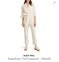 Alex Mill Expedition Twill Jumpsuit Oatmilk $198 XS - $90.00