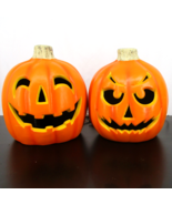2 Vintage 90s/Y2K 9” Light Up Pumpkin Jack O Lanterns Halloween Multicol... - $65.89 CAD
