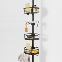  Rust-Resistant Tension Pole Shower Caddy 3 Shelves Oil Rubbed Bronze Finish - £48.10 GBP
