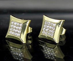 Lab Created 1.25CT Moissanite Kite Shaped Men&#39;s Stud Earrings in 14K Gold Over - £107.11 GBP