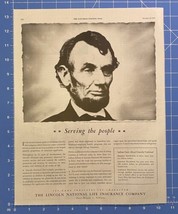 Vintage Print Ad Lincoln National Life Abraham Photo Fort Wayne IN 13.5&quot;... - £10.78 GBP