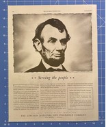 Vintage Print Ad Lincoln National Life Abraham Photo Fort Wayne IN 13.5&quot;... - £10.38 GBP