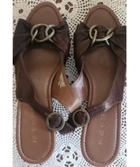 Nine West ~ O-Marigold ~ Brown ~ Leather ~ Women&#39;s Size 9M ~ Wedge Sandals - $42.10 CAD