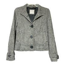 Old Navy Womens Black White Microcheck 4 Button Tweed Blazer Size Small - £11.76 GBP