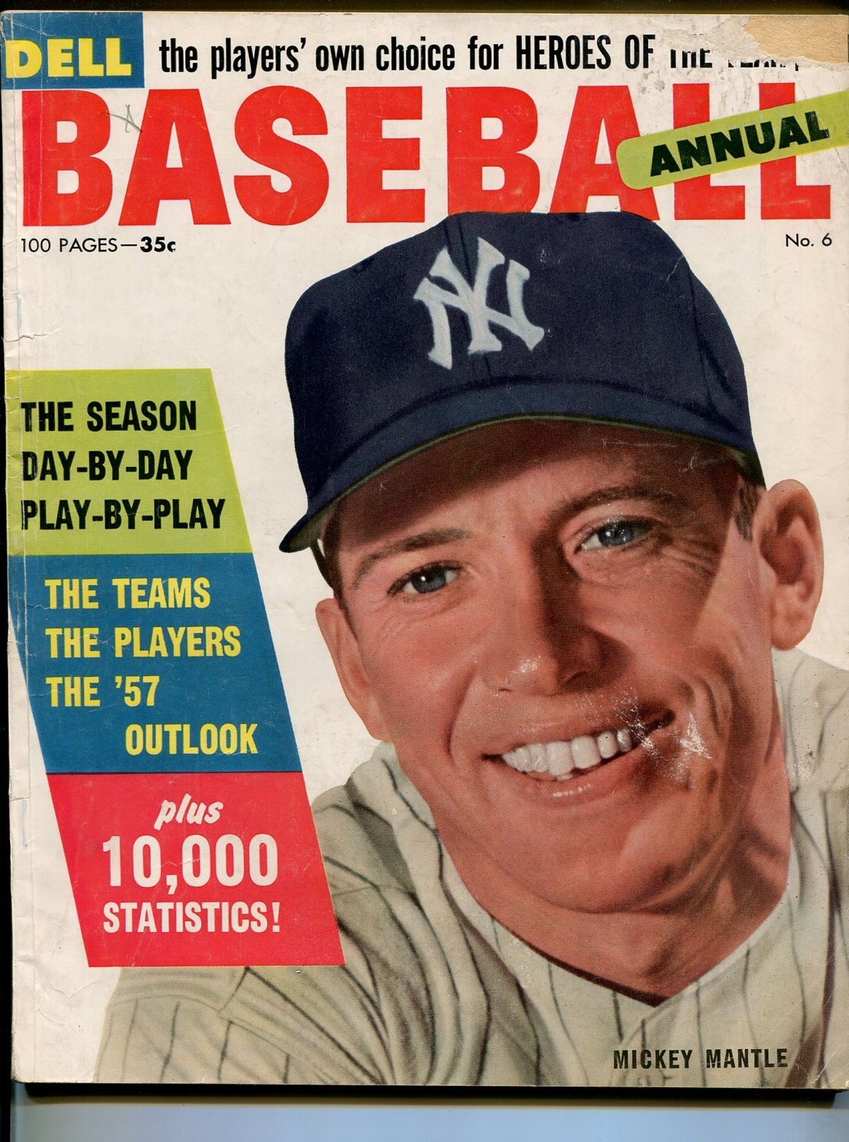 Dell Baseball Annual #6 1957-Mickey Mantle-info-pix-MLB-VG - £62.76 GBP