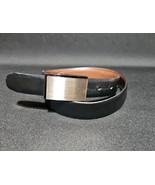 Reversible Leather Belt Black Brown 34-38 Man Made with Rotating Buckle - $30.66 CAD
