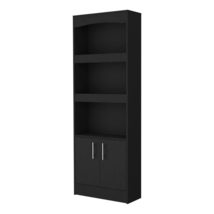 FM FURNITURE Durango 70-inch Tall Bookcase with 3 Shelves and 2-Door Cabinet, Bl - £135.52 GBP+