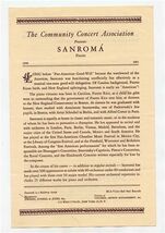 Sanroma Program Community Concert Assoc. New York 1950 Puerto Rican Pian... - $17.82