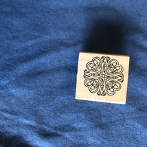 Paper Parachute Snowflake Crest Rubber Stamp 1&quot; Square - £10.15 GBP