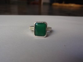 Natural Certified Emerald Sterling Silver Ring Birthstone Ring - £50.25 GBP