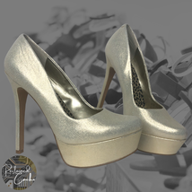 Jessica Simpson Womens Slate Deco Metallic Waleo Platform Heels Pumps Size 8.5 B - £39.96 GBP