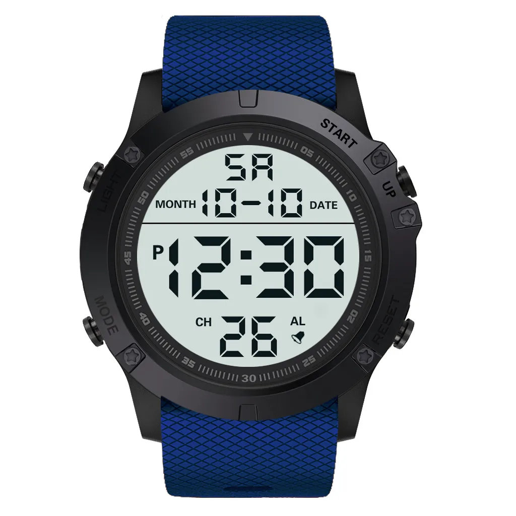 Men&#39;s Waterproof Electronic Digital Watch LED Display Large Dial Electronic  Hou - £53.99 GBP