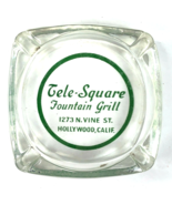 Tele-Square Fountain Grill Hollywood Vine Street CA Vintage AshTray Glas... - £21.27 GBP