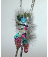 Handcrafted Dancing Kachina Bolo Tie Fur Beaded Vtg 90s - £14.76 GBP