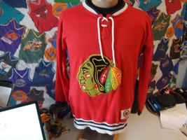 Vintage 80s Chicago Blackhawks CCM NHL Jersey Sweater Size M - £58.42 GBP