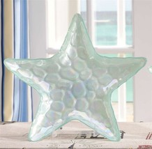 Starfish Pearlized Decorative Plate Bowl 13&quot; Diameter Glass Pastel Textured - £23.66 GBP
