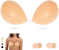 Sticky Strapless Bra, Invisible Push Up Adhesive Bra,Backless (Cup Size:C) - £12.25 GBP