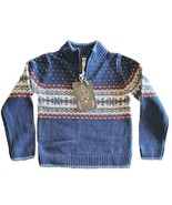 RORIE WHELAN ~ Size 4 ~ 1/4 Zip ~ Turtleneck Sweater ~ Cotton ~ BLUE Fai... - $38.36 CAD