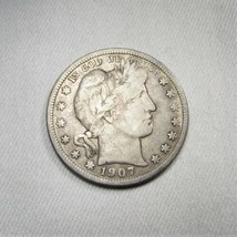 1907-D Barber Silver Half Dollar Coin w/ CH VG AK93 - £27.79 GBP