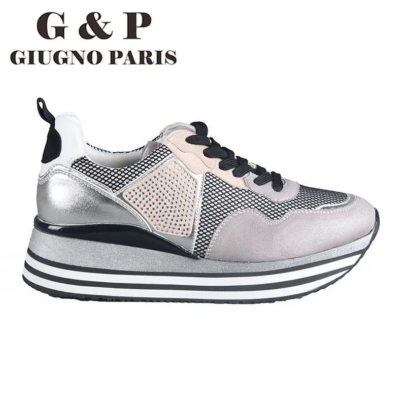Leather Insole Women Sneakers Mixed Color Ladies Casual  Flats Platform Comforta - £190.46 GBP