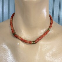 Red Stones Barrel Clasp Retro Hippie Boho Women&#39;s Necklace - £11.74 GBP