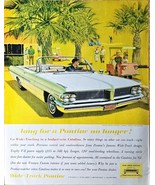 Pontiac Wide Track Convertible Palm Trees Summer Fun-1962 Vintage Print Ad - $211.54 MXN