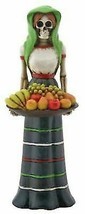 Day of The Dead Fruit Lady Skeleton with Basket of Fruit Figurine 6&quot; Height - $26.99
