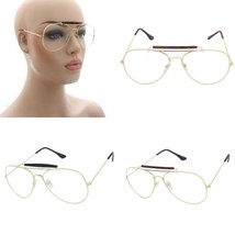 Vintage Gold Aviator Clear Lens Glasses Classic Retro Style Eyewear Unis... - $275.13 MXN