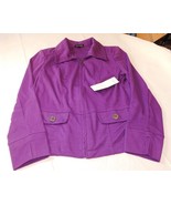 Notations Womens Size S small Long Sleeve Zip Up Jacket Purple shoulder ... - £14.10 GBP