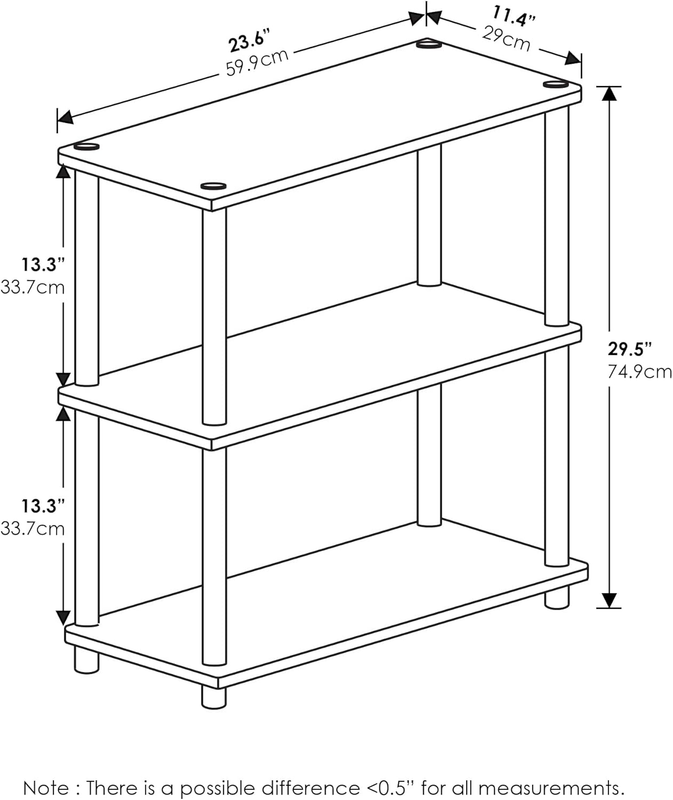Turn-N-Tube Display Rack, 3-Tier Single, French Oak Grey/ Black Item image 2