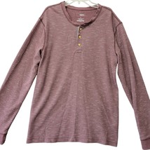 Sonoma Men Shirt Size L Purple Preppy Pinstripe Knit Long Sleeve Henley ... - £9.90 GBP