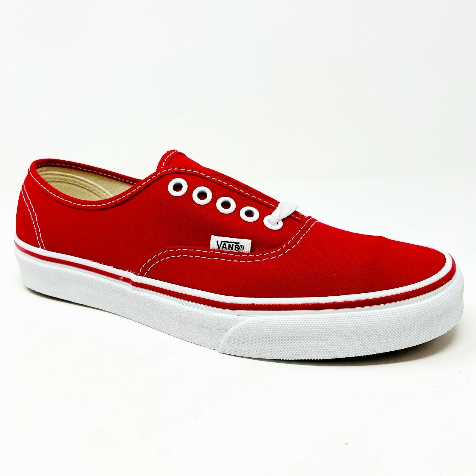 Vans Authentic True Red White Mens Original Classic Canvas Sneakers