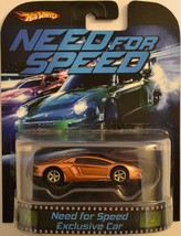 Orange Lambo Aventador Custom Hot Wheels Retro &quot;Need for Speed&quot; Series w/RR - £120.58 GBP