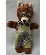 Vintage Parisi Plush Stuffed Bear in Overalls ~15&quot; - $14.85