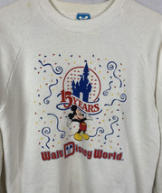 Vintage Disney Sweatshirt Mickey Mouse Disney World 15 Year Medium USA 80s 90s - £31.96 GBP